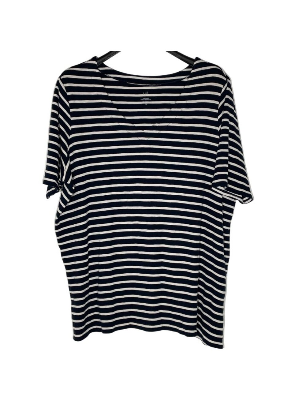 J. Jill Pima Slub Elbow Sleeve Tee Striped Sz 2X Pima Cotton